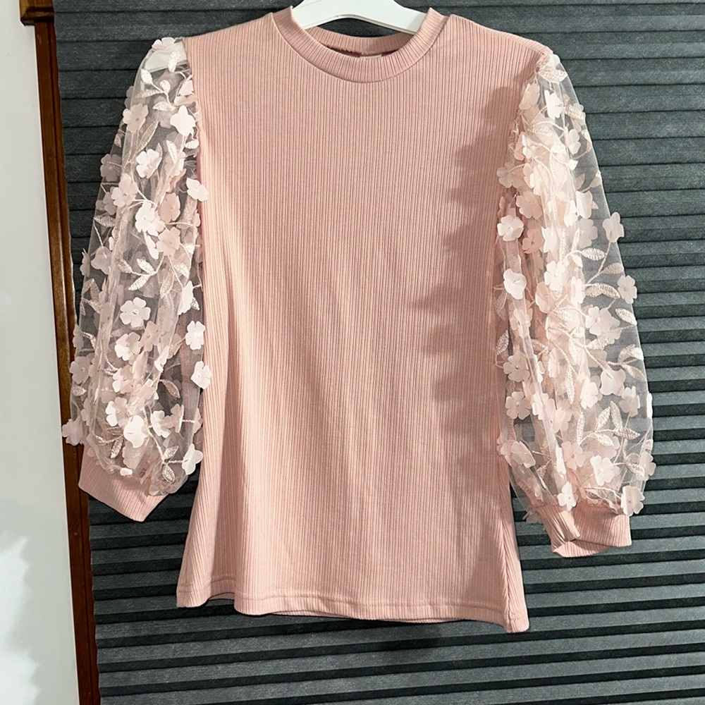 Pink flower blouse
